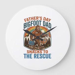 Father Day Bigfoot Dad Shirt Raising Kids Like A L Large Clock