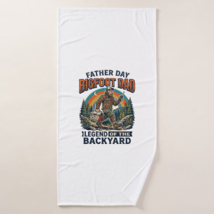 Father Day Bigfoot Dad Shirt Snacks Hero Funny Gif Bath Towel