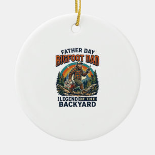 Father Day Bigfoot Dad Shirt Snacks Hero Funny Gif Ceramic Ornament