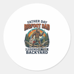 Father Day Bigfoot Dad Shirt Snacks Hero Funny Gif Classic Round Sticker