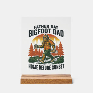 Father Day Bigfoot Dad Shirt The Man The Myth The  Acrylic Sign