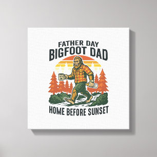 Father Day Bigfoot Dad Shirt The Man The Myth The Canvas Print
