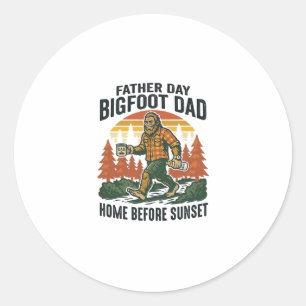 Father Day Bigfoot Dad Shirt The Man The Myth The  Classic Round Sticker