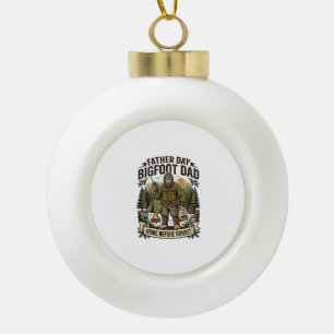 Father Day Bigfoot Dad Shirt Woodland Papa Retro G Ceramic Ball Christmas Ornament