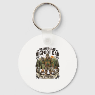Father Day Bigfoot Dad Shirt Woodland Papa Retro G Keychain