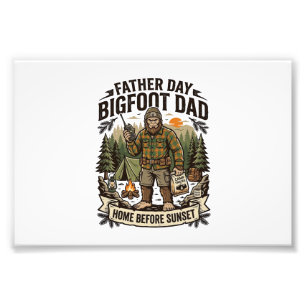 Father Day Bigfoot Dad Shirt Woodland Papa Retro G Photo Print