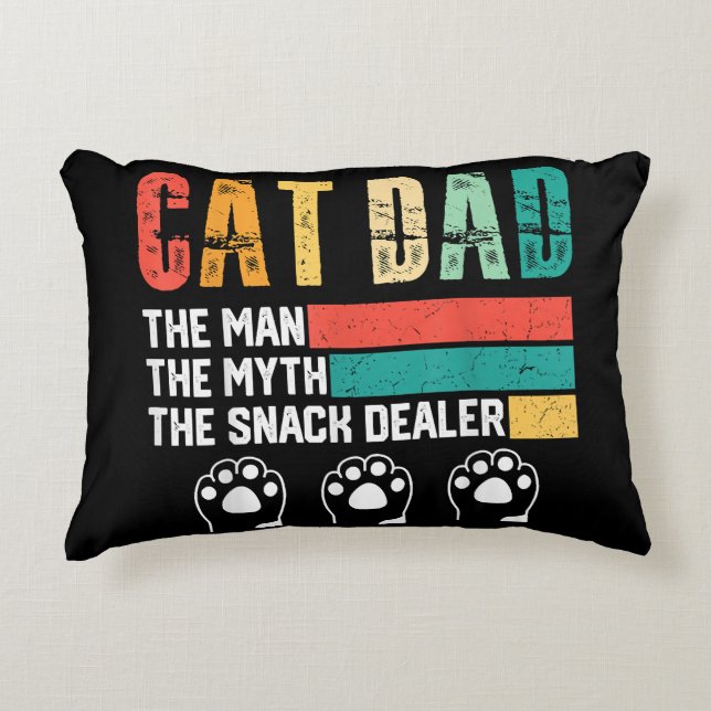 Father Day Cat Dad Accent Pillow (Front)