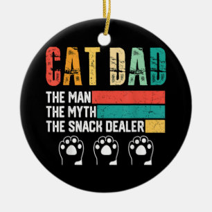 Father Day Cat Dad Ceramic Ornament