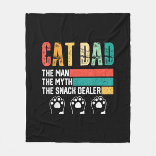 Father Day Cat Dad Fleece Blanket