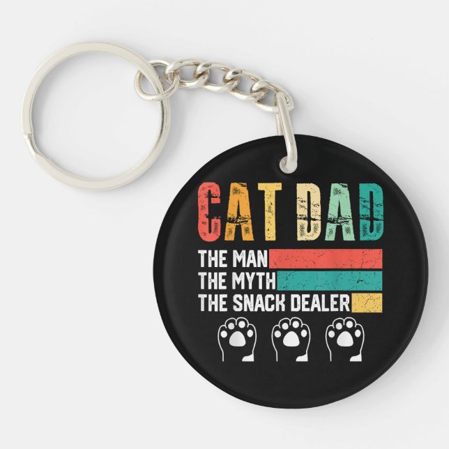 Father Day Cat Dad Keychain (Front)