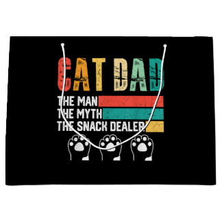 Father Day Cat Dad Large Gift Bag