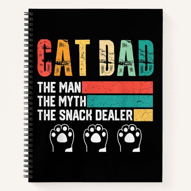Father Day Cat Dad Notebook (Front)