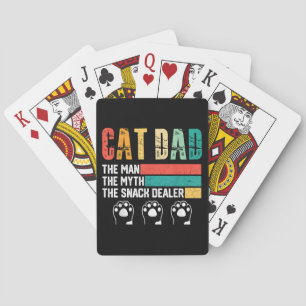 Father Day Cat Dad Playing Cards