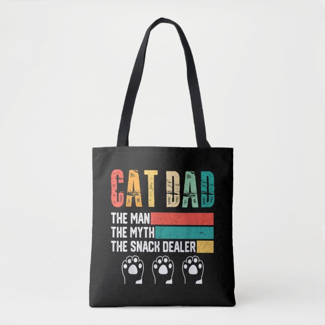 Father Day Cat Dad Tote Bag (Front)