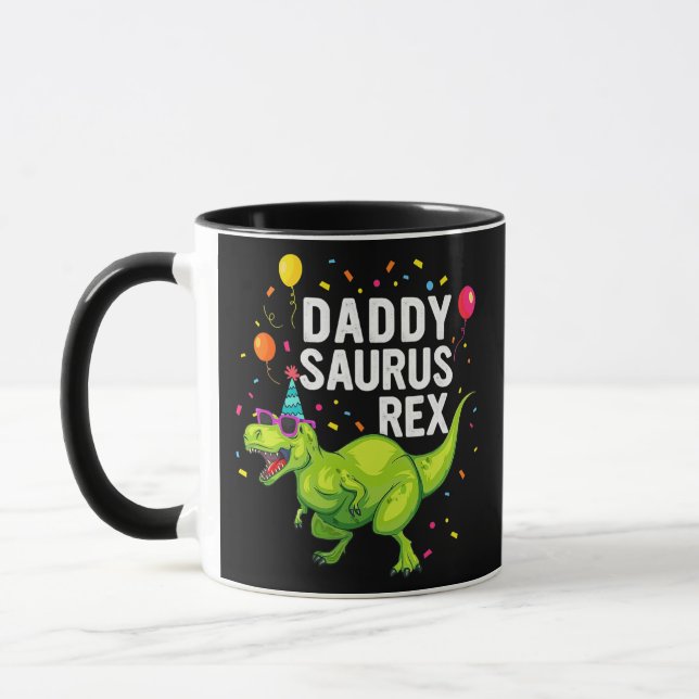 Father Day Daddysaurus T Rex Dinosaur Daddy Mug (Left)