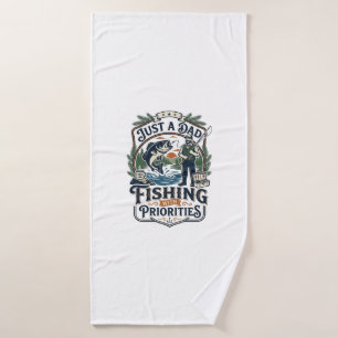Father Day Fishing Dad Shirt Just A Dad With Fishi Bath Towel