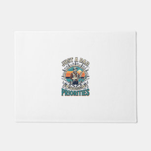 Father Day Fishing Dad Shirt Just A Dad With Fishi Doormat