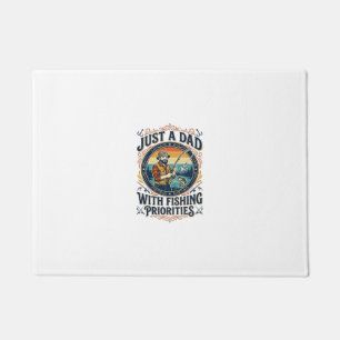 Father Day Fishing Dad Shirt Just A Dad With Fishi Doormat