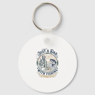 Father Day Fishing Dad Shirt Just A Dad With Fishi Keychain