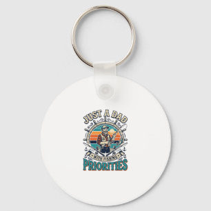 Father Day Fishing Dad Shirt Just A Dad With Fishi Keychain