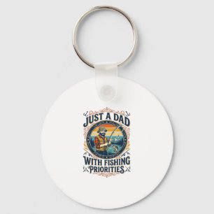Father Day Fishing Dad Shirt Just A Dad With Fishi Keychain