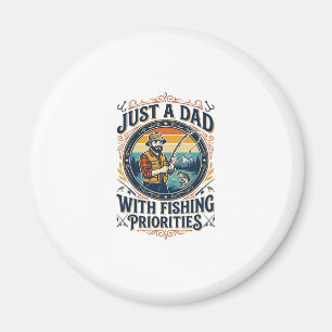 Father Day Fishing Dad Shirt Just A Dad With Fishi Magnet