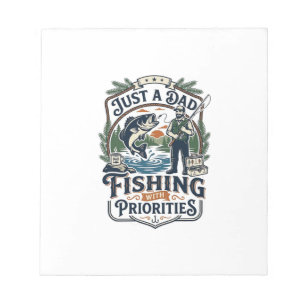 Father Day Fishing Dad Shirt Just A Dad With Fishi Notepad