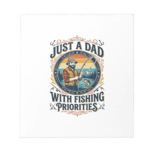 Father Day Fishing Dad Shirt Just A Dad With Fishi Notepad