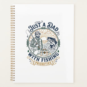 Father Day Fishing Dad Shirt Just A Dad With Fishi Planner