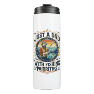 Father Day Fishing Dad Shirt Just A Dad With Fishi Thermal Tumbler