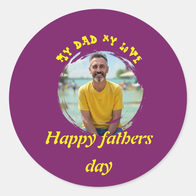 Father day gift classic round sticker (Front)