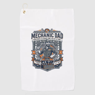 Father Day Mechanic Dad Shirt Funny Working Dad Gi Golf Towel