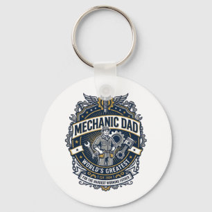 Father Day Mechanic Dad Shirt Funny Working Dad Gi Keychain