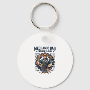 Father Day Mechanic Dad Shirt Funny Working Dad Gi Keychain