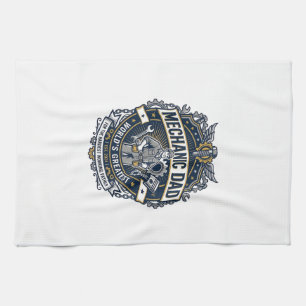 Father Day Mechanic Dad Shirt Funny Working Dad Gi Kitchen Towel