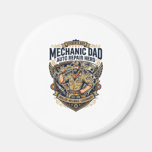 Father Day Mechanic Dad Shirt Funny Working Dad Gi Magnet