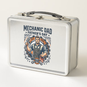 Father Day Mechanic Dad Shirt Funny Working Dad Gi Metal Lunch Box