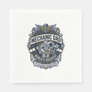 Father Day Mechanic Dad Shirt Funny Working Dad Gi Napkin