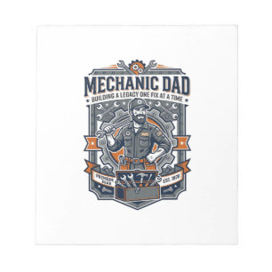Father Day Mechanic Dad Shirt Funny Working Dad Gi Notepad