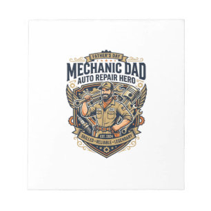 Father Day Mechanic Dad Shirt Funny Working Dad Gi Notepad