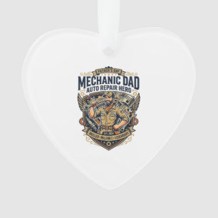 Father Day Mechanic Dad Shirt Funny Working Dad Gi Ornament