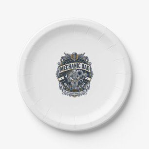 Father Day Mechanic Dad Shirt Funny Working Dad Gi Paper Plate