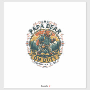 Father Day Papa Bear On Duty Shirt Funny Animal Da