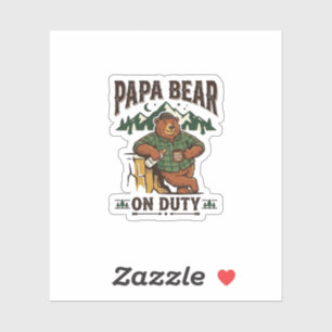 Father Day Papa Bear On Duty Shirt Funny Animal Da