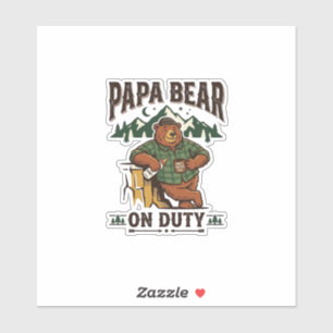 Father Day Papa Bear On Duty Shirt Funny Animal Da