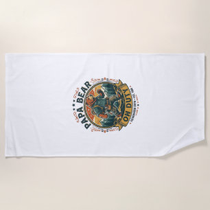 Father Day Papa Bear On Duty Shirt Funny Animal Da Beach Towel