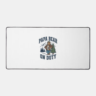 Father Day Papa Bear On Duty Shirt Funny Animal Da Desk Mat