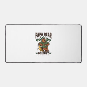 Father Day Papa Bear On Duty Shirt Funny Animal Da Desk Mat