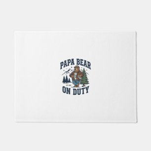 Father Day Papa Bear On Duty Shirt Funny Animal Da Doormat