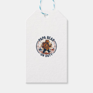 Father Day Papa Bear On Duty Shirt Funny Animal Da Gift Tags